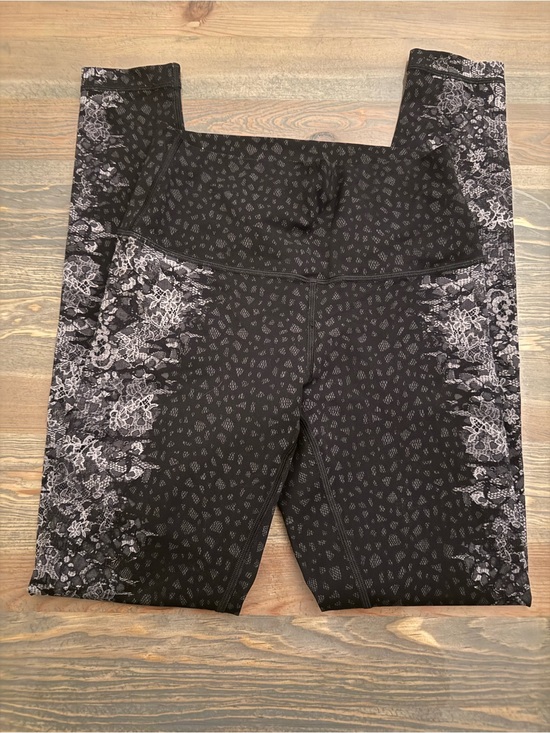 lululemon athletica Pants - lululemon athletica Black white and Gray lace flower floral Patterned Leggings